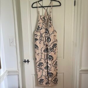 Cream floral overalls